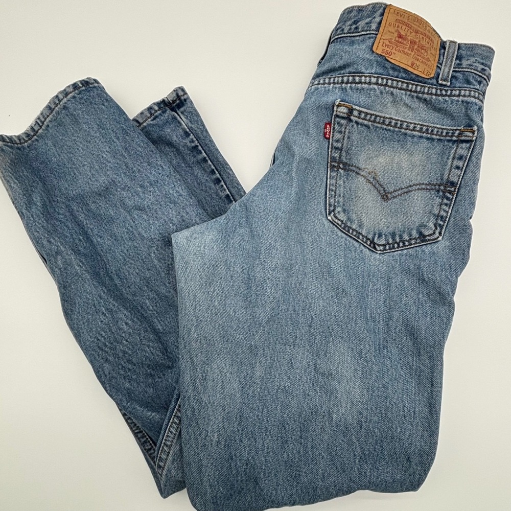 Levi‎ Strauss 550 Relaxed Fit Jeans Mens W36 L32 Blue Denim Straight Leg